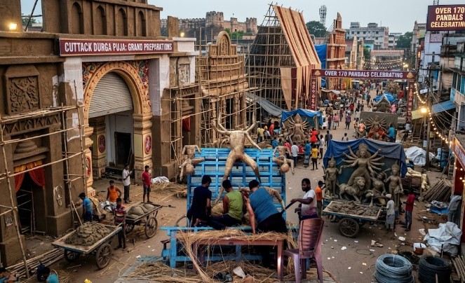Cuttack Gears Up for Durga Puja: Over 170 Pandals Prepare for Grand Celebrations